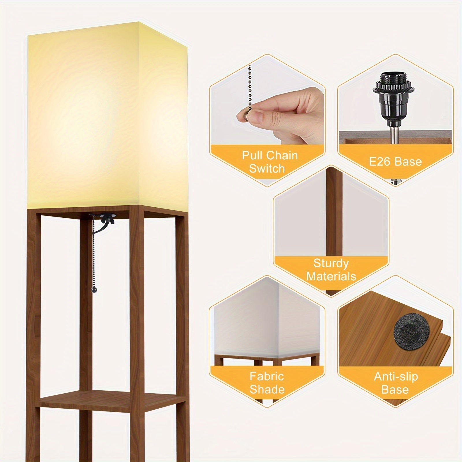floor lamp with shelf in modern home office