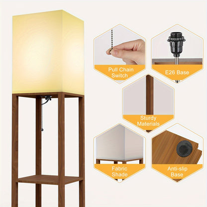 floor lamp with shelf in modern home office