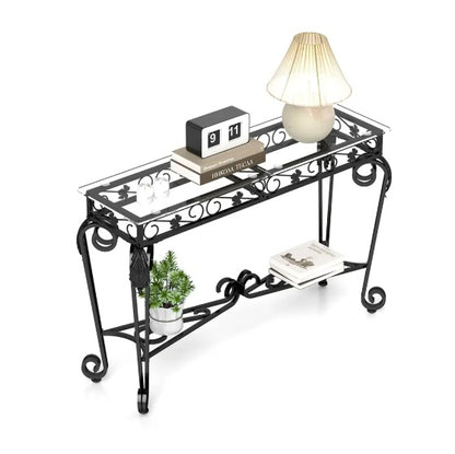 Modern Tempered Glass Metal Frame Table – Elegant & Durable Design