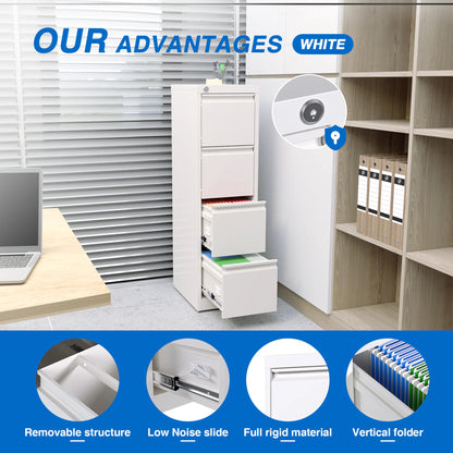 Viva Atelier Meridian Steel 4-Drawer Vertical File Cabinet