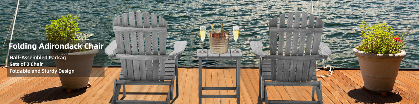Viva Atelier Solstice Folding Adirondack Chair (Set of 2)
