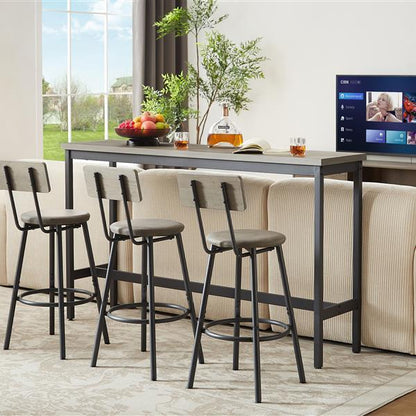 Rustic Gray & Black Bar Counter Table Set | Viva Montmartre