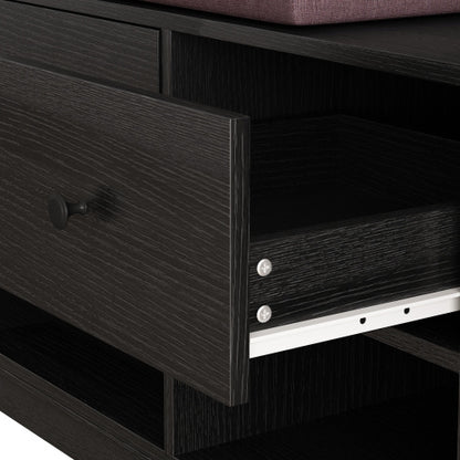 Black Hall Tree with Bench, Storage & Pegboard | Viva