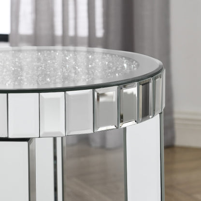 Crystal Inlaid Mirror Round Table – Elegance & Luxury for Your Space