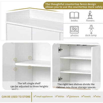 Modern White 4-Door Sideboard with Gold Legs | Viva