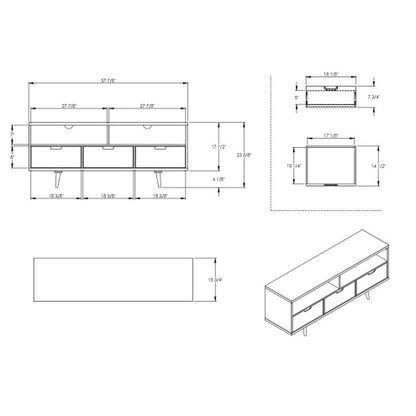 White 3-Drawer Mid-Century TV Console | Viva Étoile