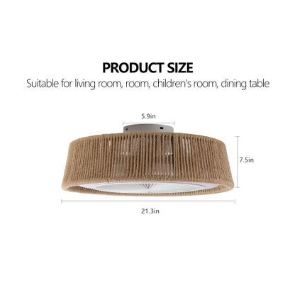 Bohemian Style LED Dimmable Ceiling Light with Built-in Fan & Remote Control