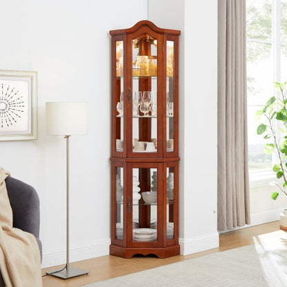 Viva Aria Illuminated Corner Curio Cabinet