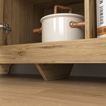 Wood-Finish 3-Door Storage Cabinet | Viva