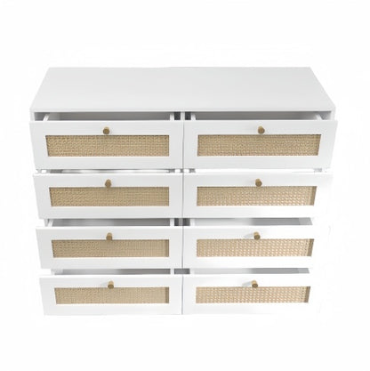 Viva Elite White Rattan 8-Drawer Chest Collection - The Future of Textural Elegance