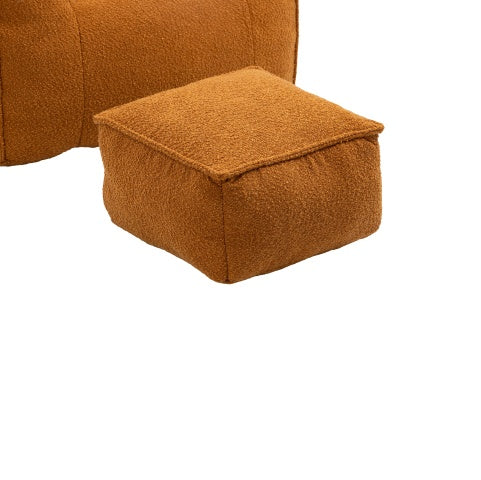 Orange High-Back Bean Bag Chair & Ottoman | Viva Celeste