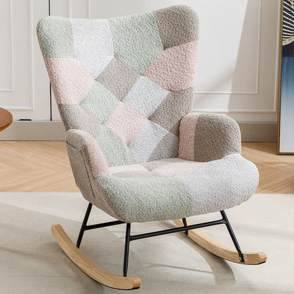 Viva Aurora Mid-Century Patchwork Accent Chair