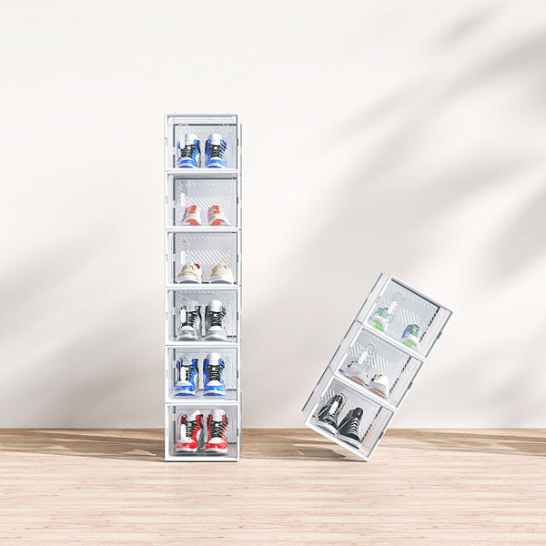 White Medium Size 12PCS Shoe Box Plastic Mesh Free Combination