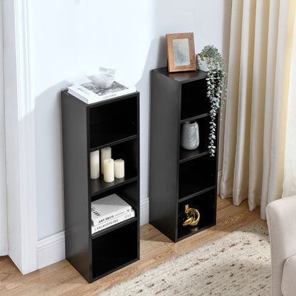 Black 8-Tier Media Tower with Adjustable Shelves | Viva