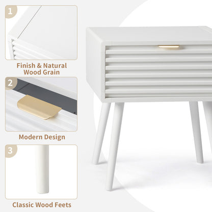 White Single-Drawer Nightstand | Viva Elite