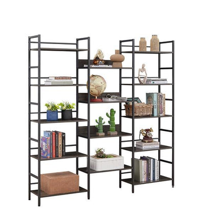 Modern Dark Grey Open Bookshelves | Stylish & Spacious Storage Solution