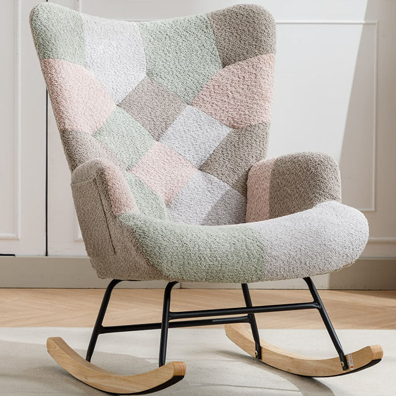 Viva Aurora Mid-Century Patchwork Accent Chair