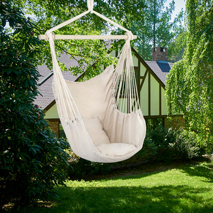 Beige Hanging Chair with Two Pillows | Viva