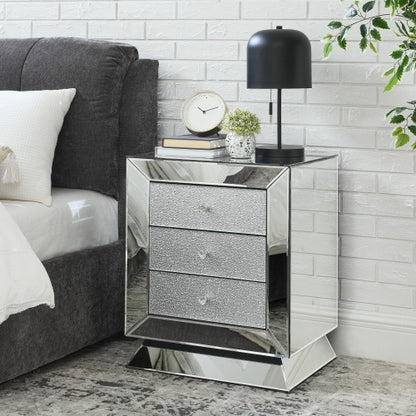 Elegant Mirror Three-Drawer Cabinet - Luxurious Storage for Every Space