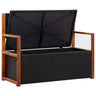 Premium Outdoor Storage Bench | Black Poly Rattan & Acacia Wood