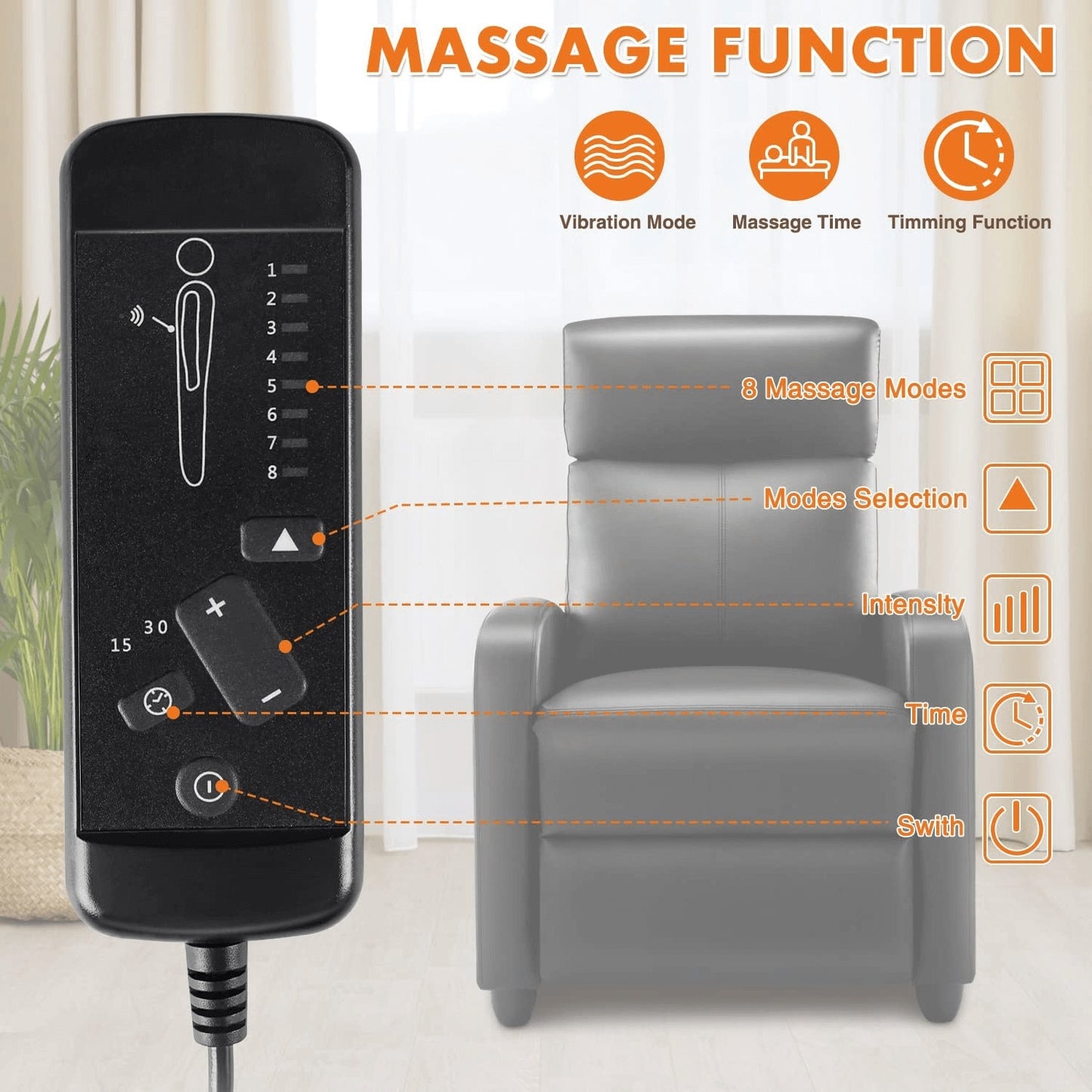 Viva Atelier Meridian Manual Reclining Massage Lounge Chair