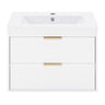 24-Inch Floating Wall-Mounted Bathroom Vanity with White Ceramic Sink & Drawer Storage | Sleek & Modern Design