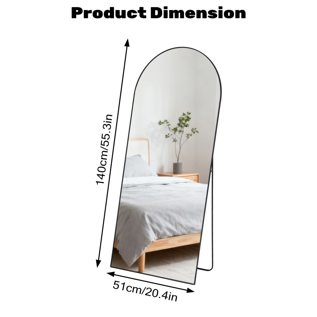 full length floor mirror black & gold 19 21 24 styled in closets view 2