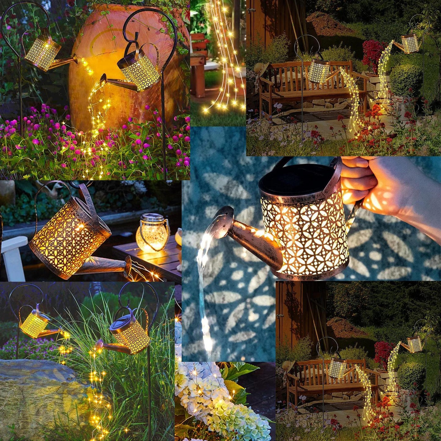 Solar Watering Can String Lights - LED Garden Decor (2-Pack)