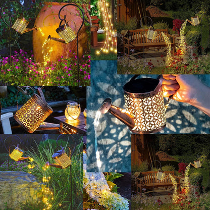 Solar Watering Can String Lights - LED Garden Decor (2-Pack)