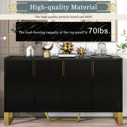 Black 4-Door Sideboard | Viva Meridian