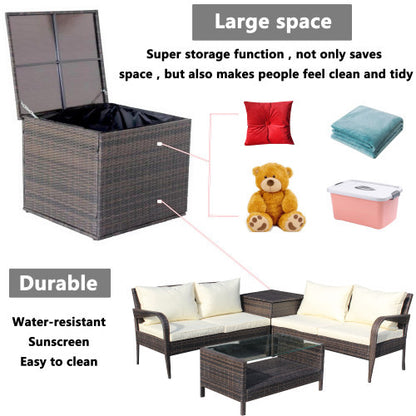 Brown 4-Piece Patio Sectional with Storage | Viva