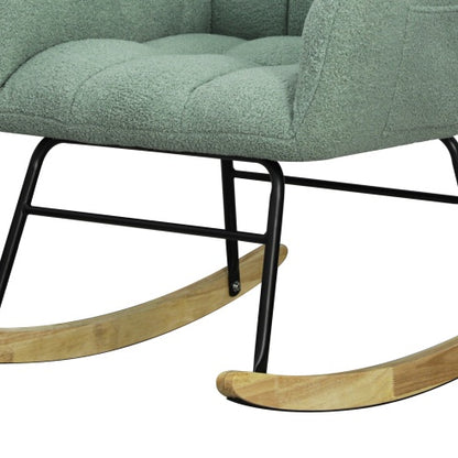 Light Green Teddy-Fabric Rocking Chair | Viva