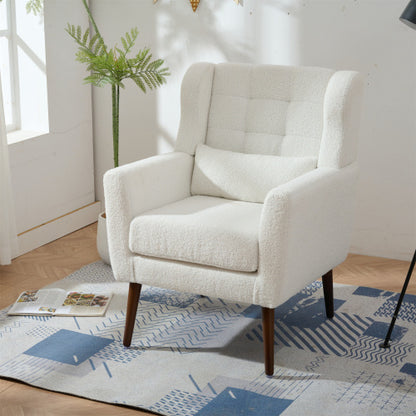 White Teddy Upholstered Armchair | Viva Cozy Luxe
