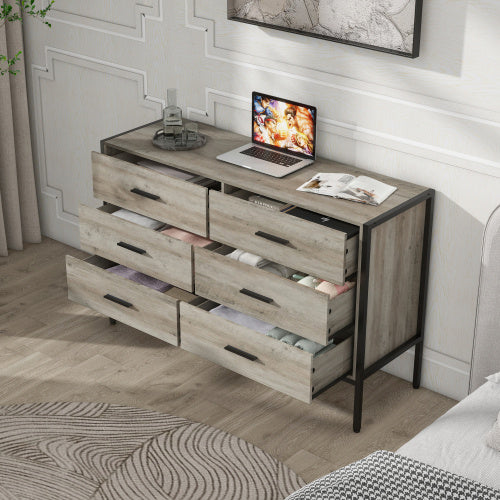 Viva Atelier Elara 6-Drawer Solid Wood Dresser