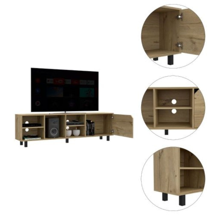 Viva Hearth Collection: The Conquest Light Oak Media Console