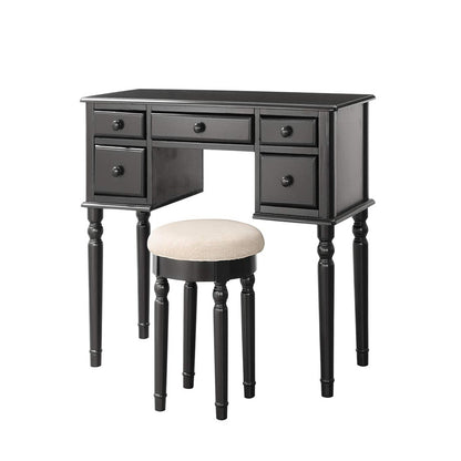 Viva Elite 5-Drawer Vanity Set with Mirror & Stool Collection - The Future of Complete Beauty