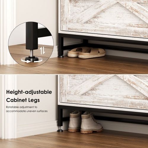 Large Capacity Shoe Cabinet – Elegant White Storage for Entryway & Balcony