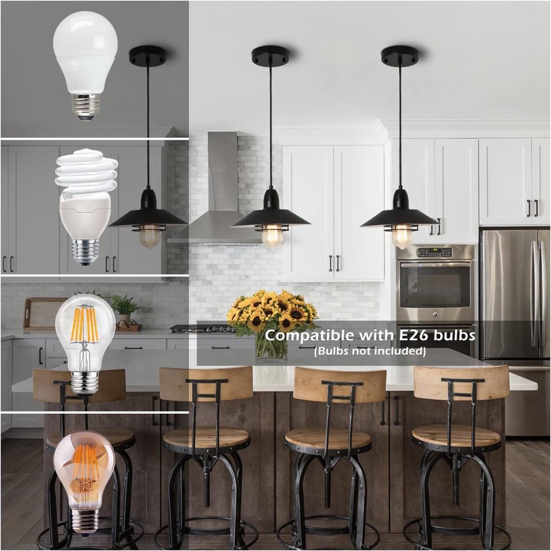 Viva Barnwood Collection: The Arden Black Farmhouse Pendant Light