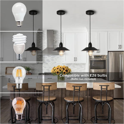 Viva Barnwood Collection: The Arden Black Farmhouse Pendant Light