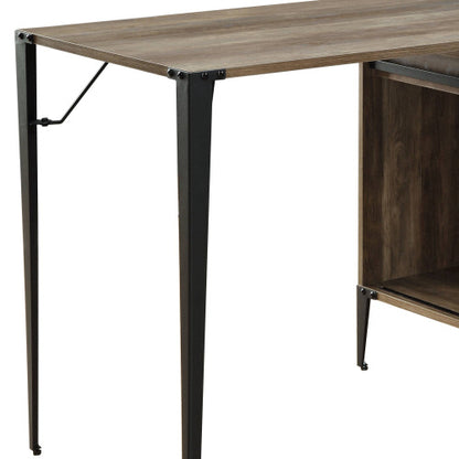 Rustic-Finish Writing Desk with Barn-Door Storage | Viva Elite