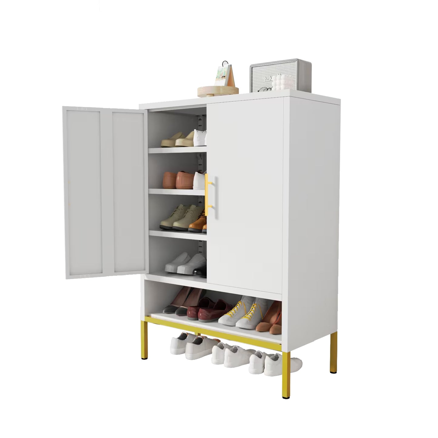 Modern 2-Door Shoe Cabinet – Sleek Corner Storage Unit for Smart Living