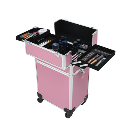 rolling vanity case for vanity areas