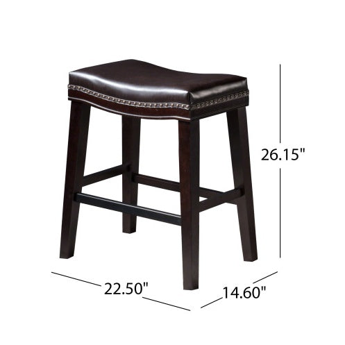 Viva Ludlow Contemporary PU Leather Saddle Counter Stool