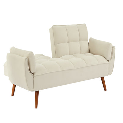 Newly Designed Linen Sofa Furniture With Adjustable Backrest And Easy Assembly Lounge Chair - Beige Color
