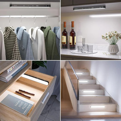 Viva Elite Rechargeable Under Cabinet LED Light - 60 LED Motion Sensor with Battery Display