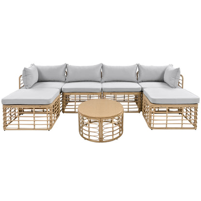 Viva Solara Collection: The Solara Reid 7-Piece Outdoor Sectional Sofa Set