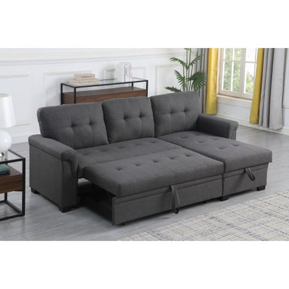Viva Elite Slate Dark Gray Linen Sleeper Sectional Sofa - The Future of Versatile Luxury