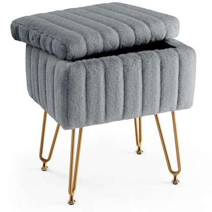 Viva Elite Zara Faux Fur Storage Vanity Stool Collection - The Future of Luxurious Comfort