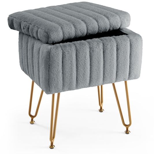 Viva Zara Faux Fur Storage Vanity Stool & Chair