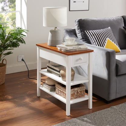 Modern 2-Tone Coffee Table with USB Charging Port – Smart Living Redefined